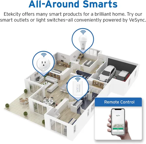 Miniatura 7 de Etekcity ESL100 - Bombilla inteligente compatible con Alexa, Google Home e IFTTT, 4 unidades (paquete de 1), 9 W (equivalente a 60 W), 806 LM, 2700