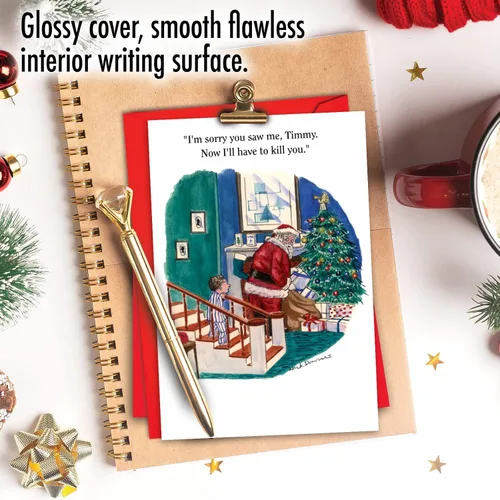Miniatura 3 de NobleWorks Tarjeta de felicitación de Navidad histérica con sobre de 5 x 7 pulgadas (1 tarjeta) Merry Christmas Holiday Im Sorry Timmy 1603