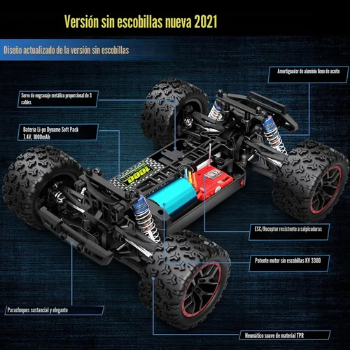 Miniatura 5 de HAIBOXING autos de control remoto sin escobillas a escala 1/18, rápidos, 18859A, 4WD todoterreno, camiones de control remoto 48 KM/H de velocidad