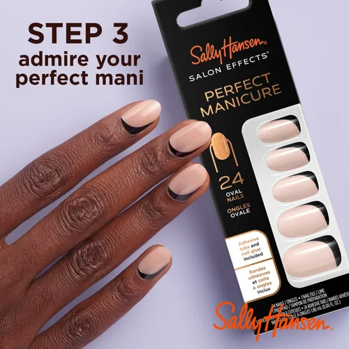 Miniatura 7 de Sally Hansen Salon Effects® Perfect Manicure, Buff & Tumble, uñas a presión, forma ovalada, pestañas adhesivas no dañinas, lima y almohadilla