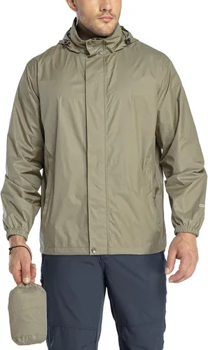 Miniatura 99 de 33,000ft - Chaqueta de lluvia impermeable y plegable para hombre, ligera, con capucha, cortavientos ideal para golf o ciclismo