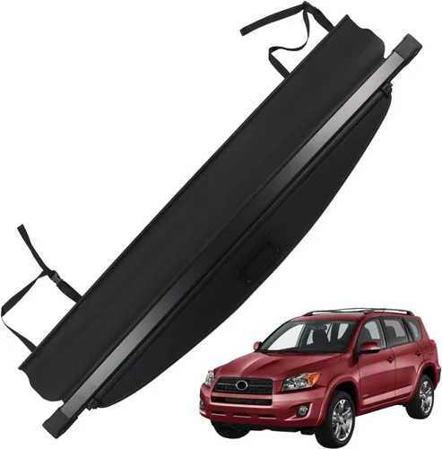 Miniatura 7 de Cubierta de carga para Toyota Rav4 2006 2007 2008 2009 2010 2011 2012 para accesorios de Toyota Rav4, negra, retráctil, estilo de fábrica, cubierta