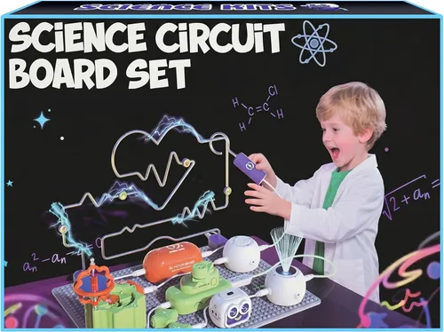 SMILESSKIDDO Kits de ciencia para niños | Juguetes STEM para niños, kit de exploración electrónica, más de 300 proyectos, 16 piezas de circuito,