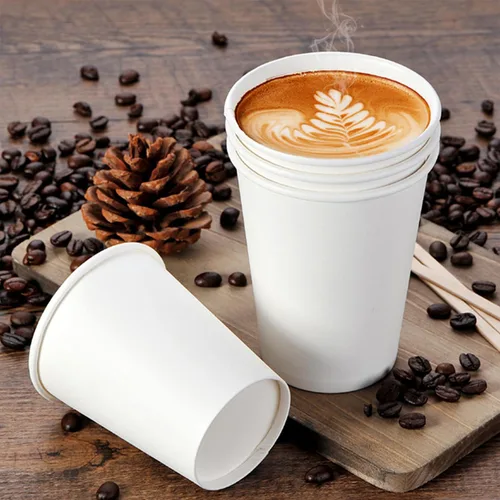 Miniatura 5 de Qunclay Tazas de café desechables de papel blanco, tazas calientes para café, chocolate, jugo, bebidas calientes o calientes adecuadas para fiestas