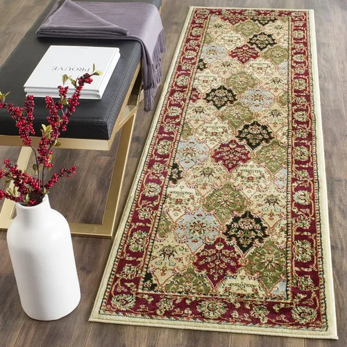 SAFAVIEH Lyndhurst Collection - Alfombra de pasillo, 2 pies 3 pulgadas x 6 pies, multicolor y rojo, diseño oriental tradicional, no desprende pelusa