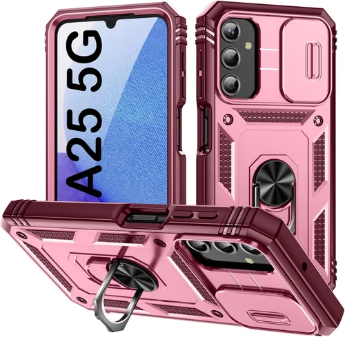 Miniatura 70 de PASNEW Funda para Samsung Galaxy A54, Soporte Metálico y Cubierta Deslizante para Cámara, Militar Multicapa Resistente de Cuerpo Completo a Prueba