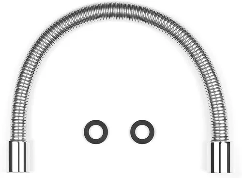 CWM Manguera de acero inoxidable flexible de metal de 18.5 pulgadas para grifos comerciales de fregadero de cocina, reemplazo de manguera flexible