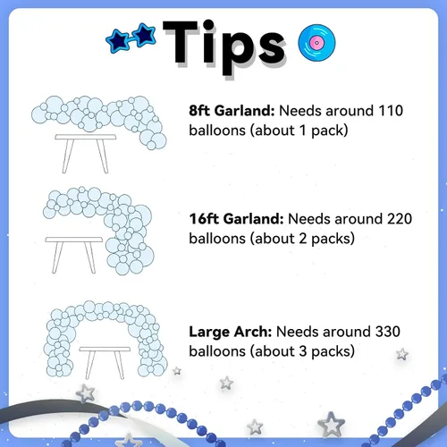 Miniatura 8 de FunHot Kit de arco de globos azules y plateados, kit de guirnalda de globos de color azul metálico y blanco plateado con globos de aluminio