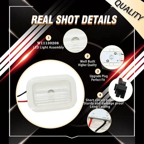 Miniatura 3 de 1 luz LED para refrigerador W11130208 mejorada x 1 montaje de repuesto W10637153 WPW10637153 W10758333 W10876279 para nevera y congelador compatible