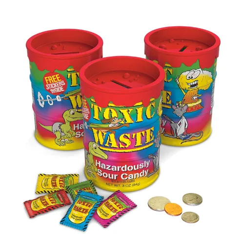 Miniatura 12 de TOXIC WASTE - Caramelo peligrosamente agrio - Sabores de manzana, sandía, limón, frambuesa azul y cereza negra - Bolsa de 1 libra