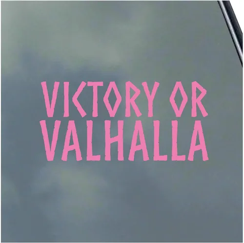 Miniatura 10 de Adhesivo de vinilo Victory or Valhalla Viking Asatru Thor Loki Runic Symbol Find Your Way Negro