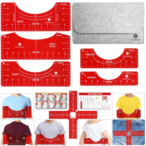 Guía de regla de camiseta para alineación de vinilo – Guía de regla de camiseta para prensa de calor, herramienta de medición de camisa para prensa