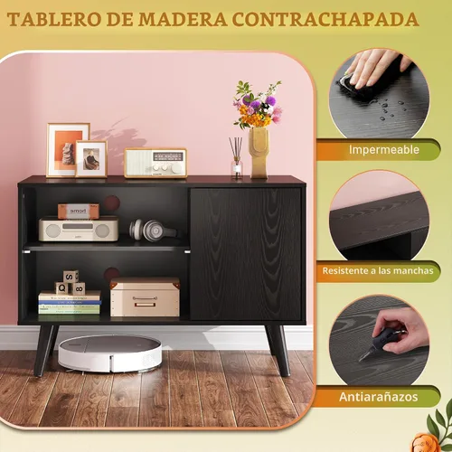Miniatura 5 de WLIVE Soporte de TV para televisores de 40 pulgadas, pequeño centro de entretenimiento con gabinete de almacenamiento, soportes de TV modernos