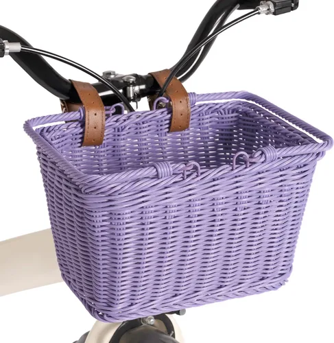 Miniatura 16 de Cesta de bicicleta para niños, canasta delantera para bicicleta para niños, pequeña cesta de mimbre para niños y niñas, cesta pequeña de mimbre
