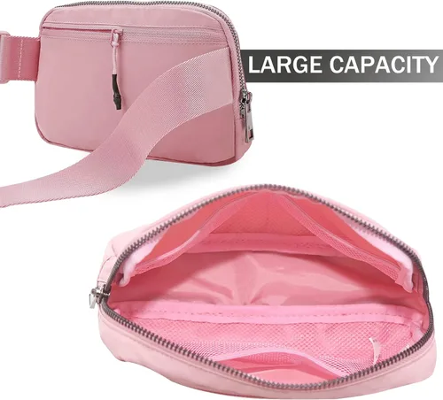 Miniatura 55 de Cangurera cruzada para mujer, mini bolsa para cinturón de 1 litro con correa ajustable de 32 a 51 pulgadas, bolsa de cintura pequeña para viajes