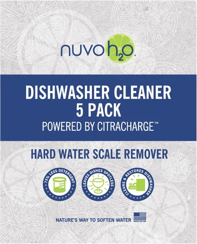 NuvoH2O CitraCharge - Paquetes de limpiadores para lavavajillas: elimina la cal, las manchas de agua dura y los depósitos de calcio, fórmula cítrica