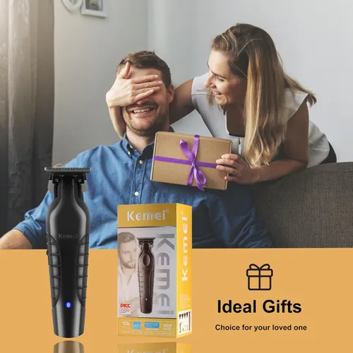 Miniatura 7 de KEMEI 2299 Cortadora profesional de pelo/barba para hombres, cortapelos sin huecos para barbero con hoja en T, recargable inalámbrica