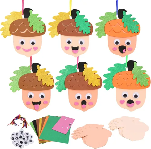 Miniatura 14 de Fennoral Paquete de 12 manualidades de renos para niños Haz tus propios stickers de espuma de reno Adorno DIY Artes y manualidades de Navidad