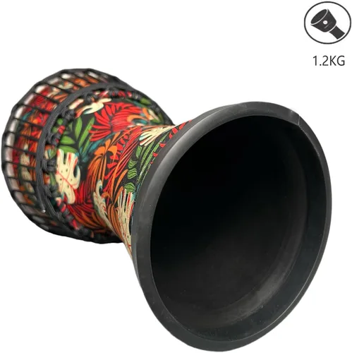 Miniatura 5 de TAOSKNE Pandereta Djembe de 8.5 pulgadas, estilo africano occidental, cabeza de tambor de piel de cabra, calidad de sonido profesional, tambor