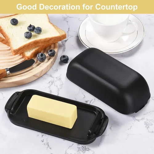 Miniatura 7 de Mantequillera con tapa, recipiente de mantequilla para encimera, mantequera irrompible para decoración de cocina en el hogar, perfecta