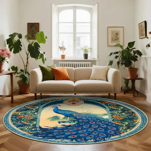 Miniatura 51 de Alfombra abstracta de 3 x 5 para sala de estar, dormitorio, entrada, color azul