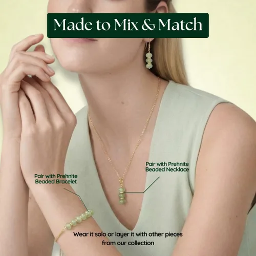 Miniatura 5 de Gempires - Aretes ligeros con cuentas hechas a mano, hipoalergénicos, chapados en oro, aretes colgantes para mujer
