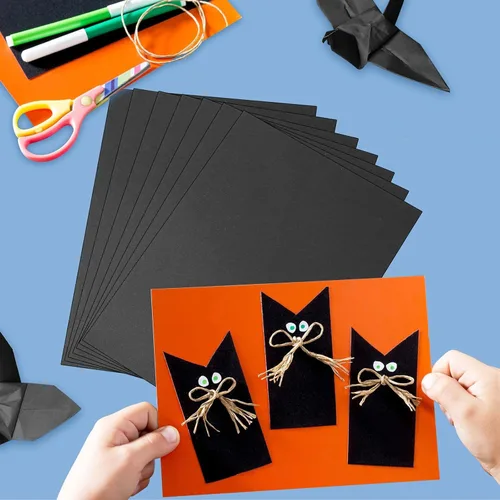 Miniatura 4 de 200 hojas de papel kraft negro para envolver envíos, papel de construcción negro grande de 18 x 24 pulgadas, para dibujo, hojas de estraza