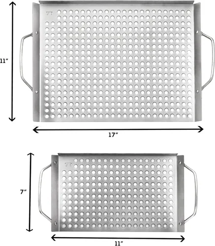 Miniatura 6 de Outset 76630 Rejilla superior de acero inoxidable para parrilla, juego de 2, 11"x7" y 11"x17