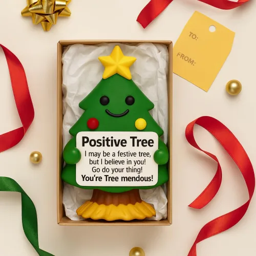 Miniatura 6 de iStatue Mini figura positiva de resina pintada a mano para árbol de Navidad, decoración de escritorio de 5 pulgadas, bonito regalo motivacional