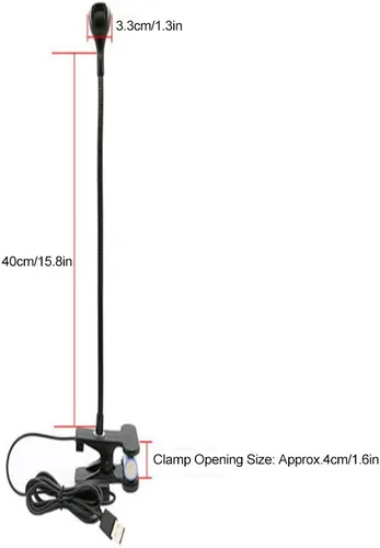 Miniatura 2 de Yosoo Abrazadera LED, clip de abrazadera flexible USB en luz de escritorio LED lámpara de noche para estudio de lectura