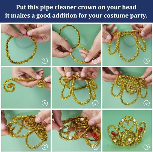 Miniatura 5 de Limpiadores de tuberías, limpiadores de tuberías para manualidades, manualidades y artesanías, manualidades, suministros para manualidades, Purpurina