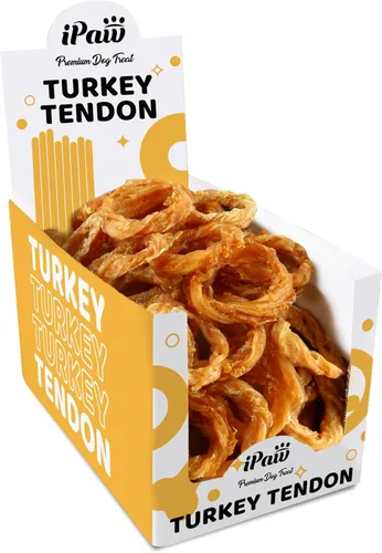 Miniatura 13 de iPaw Tendones de pavo para perros, 100% Turquía y materia prima de origen estadounidense, hipoalergénicos, masticables naturales de grado humano