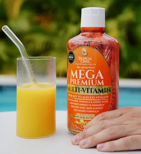 Miniatura 6 de Mega Premium Multivitamínico líquido Vitamina natural de apoyo inmunológico con 1333% de vitamina C, 200% D3, zinc + 20 vitaminas, 70 minerales
