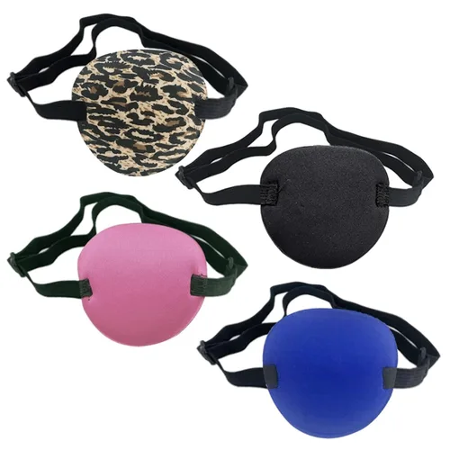 Paquete de 4 parches para los ojos, parche médico suave ajustable para ambliopía y cubierta para ojos perezosos para niños/adultos, 4 colores
