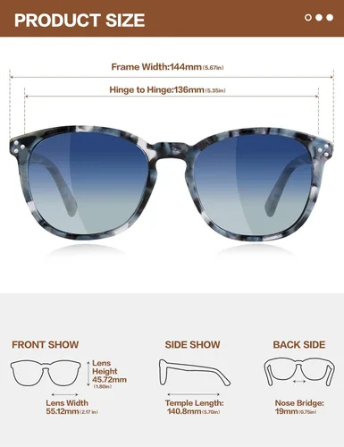Miniatura 30 de Gafas de sol polarizadas para mujer con protección UV para mujer, a la moda, grandes sombras con marco de acetato BC2110