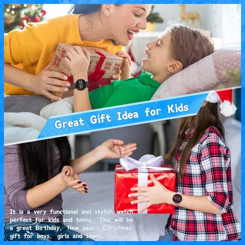 Miniatura 7 de Reloj digital de seguimiento de fitness para niños, deportes al aire libre, reloj de pulsera para niños y niñas, impermeable, con reloj despertador