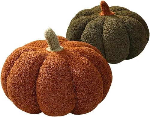 Almohada decorativa con forma de calabaza para Halloween o Acción de Gracias, almohada con forma de calabaza, almohadas de calabaza simuladas en 3D