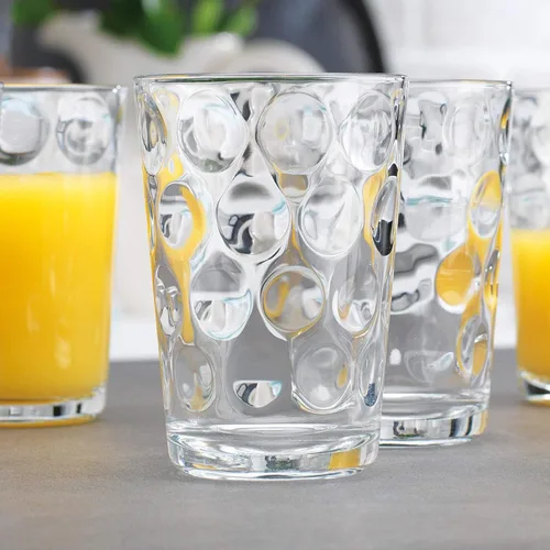 Miniatura 7 de Home Essentials - Juego de 10 vasos de jugo, cristalería de 7 onzas, vasos pequeños con lente circular interior. Ideal para jugo, leche, agua; aptos