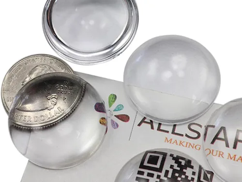 Miniatura 12 de Allstarco Cabujones acrílicos redondos transparentes de 0.354 in, gemas de plástico para hacer joyas, aretes de bricolaje, colgantes - 75 piezas