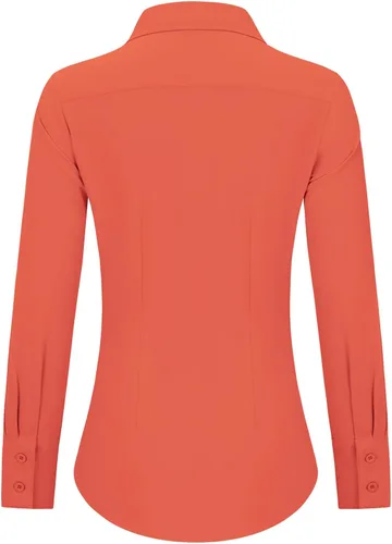 Miniatura 9 de Camisas con botones para mujer ajustadas, camisa de vestir de manga larga, blusa con cuello, camisa de trabajo, para negocios, para oficina, atuendo