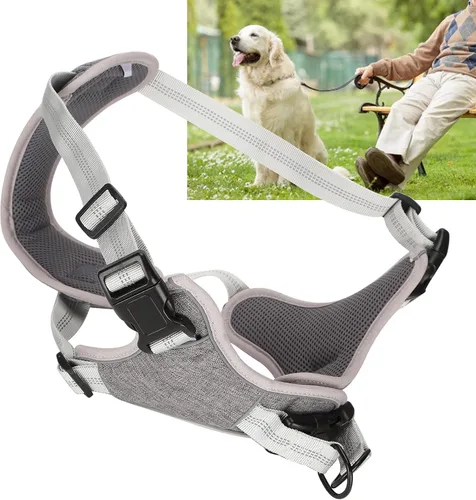 Miniatura 4 de Arnés para perro sin tirones, chaleco reflectante ajustable en el pecho y la espalda, gris, perros medianos y grandes, diseño a prueba de escape