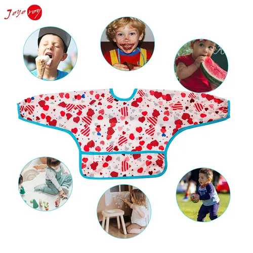 Miniatura 6 de Joyo roy Baberos a prueba de desorden para bebé niña, baberos impermeables para niños pequeños de 1 a 3 años, suaves y lavables a máquina, babero