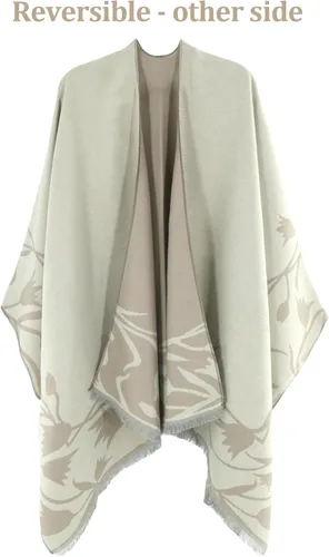 Miniatura 60 de Poncho chal para mujer, suéteres suaves y cálidos para mujer, parte delantera abierta, poncho de viaje para otoño, invierno y primavera