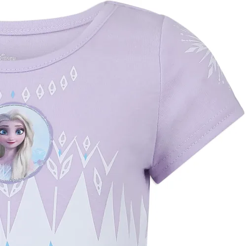 Miniatura 4 de Disney Vestido de Frozen para niñas, vestido de princesa Elsa copo de nieve, blancorosalila