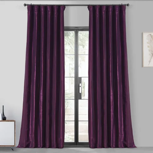 Miniatura 12 de HPD Half Price Drapes - Cortinas opacas para dormitorio y sala de estar - Cortina opaca de tafetán de seda sintética 127 x 213 cm (1 panel), Beige