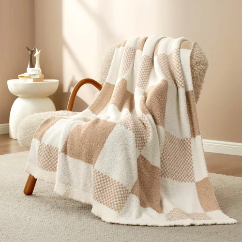 Miniatura 21 de Snuggle Sac - Manta a cuadros, manta roja para sofá, manta de microfibra de franela buffalo a cuadros, mullida, cálida, acogedora, suave, manta