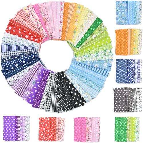 56 piezas de hojas de tela de algodón para acolchado de 10 x 10 pulgadas, precortadas, diseño multicolor sin repetición, estampado floral, para