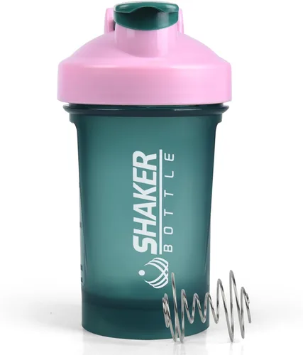 Miniatura 11 de Botella agitadora, botella agitadora pequeña de 400ml con bola mezcladora, portátil de 14oz para batidos de gimnasio, libre de BPA, 100% a prueba