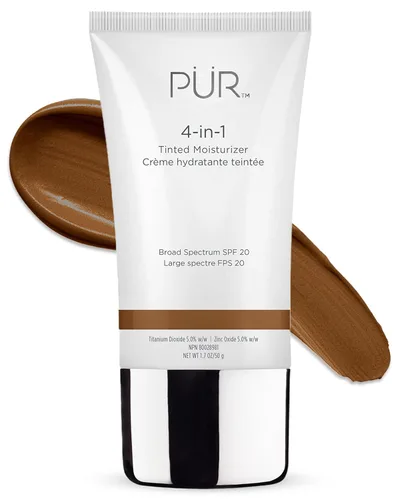 PÜR MINERALS 4-in-1 Tinted Moisturizer With SPF 20 - Hydrating Face Moisturizer, Primer, & Foundation With Shea Butter, Aloe Vera & Vitamin B3 -