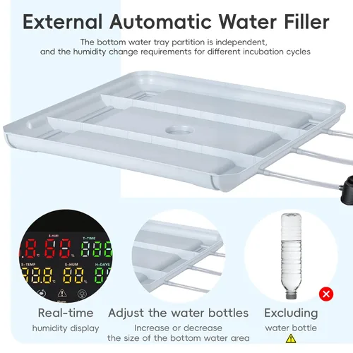Miniatura 6 de Incubadora automática de 120 huevos, incubadora automática para incubar huevos, con girador automático de huevos, control de temperatura y humedad